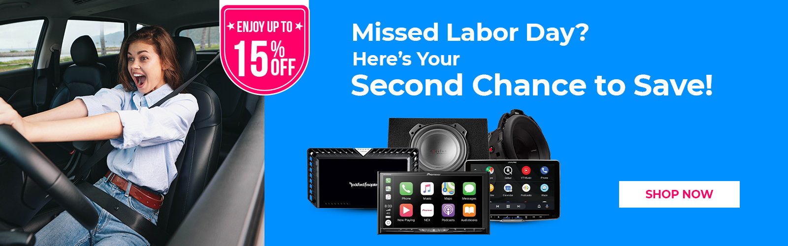 Missed Labor Day? Don’t Miss Out Twice & Get Up to 15% OFF for Subs, Amps, & More!