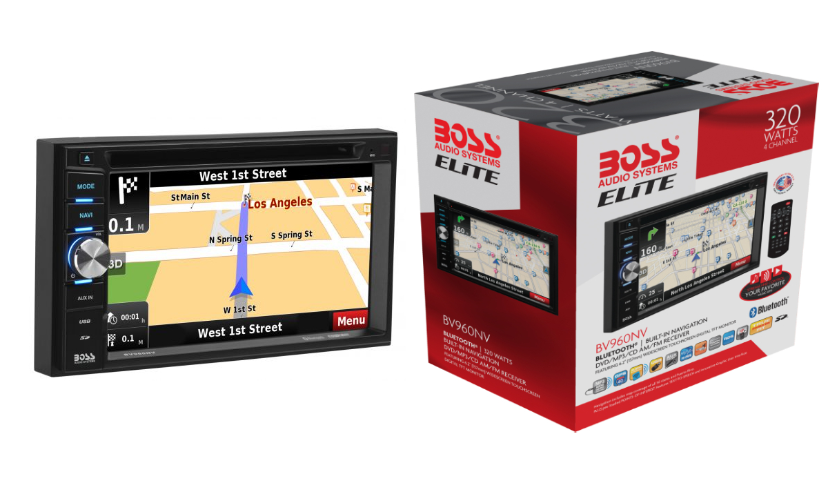 Boss Elite Double-DIN, DVD Player 6.2'' Touchscreen Navigation Bluetooth